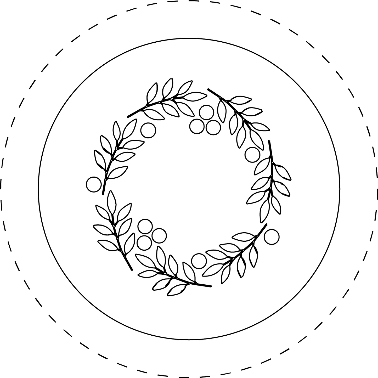 Wreath embroidery pattern