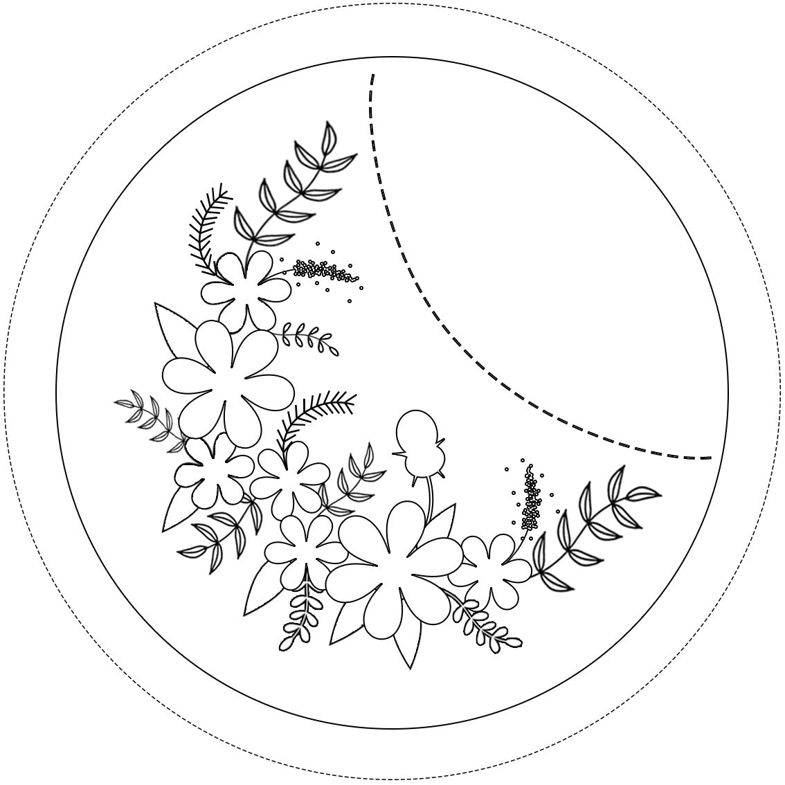 Midnight Flowers Hand Embroidery Pattern