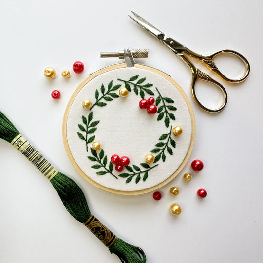 Christmas Wreath Embroidery Kit
