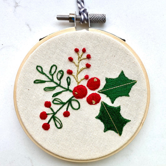 Holly Embroidery Kit