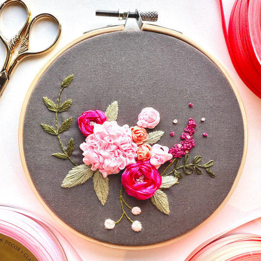 Flower embroidery kit