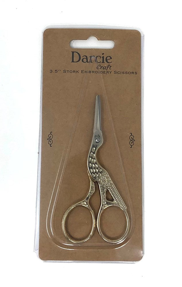 Brass Stork Embroidery Scissors by Darcie Crafts
