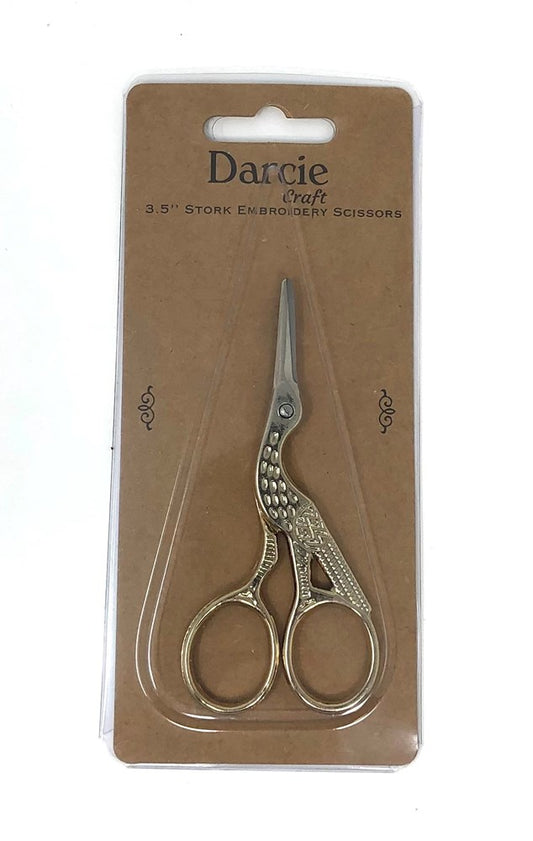 Brass Stork Embroidery Scissors by Darcie Crafts