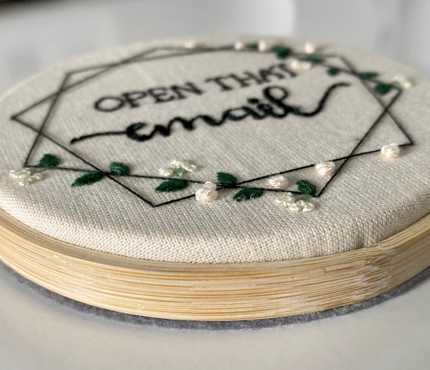 Personalised embroidery hoop