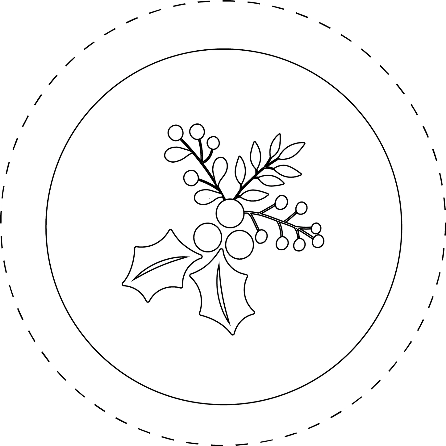 Holly embroidery pattern