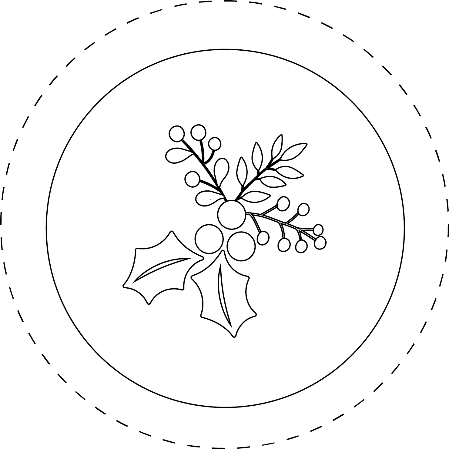 Holly embroidery pattern