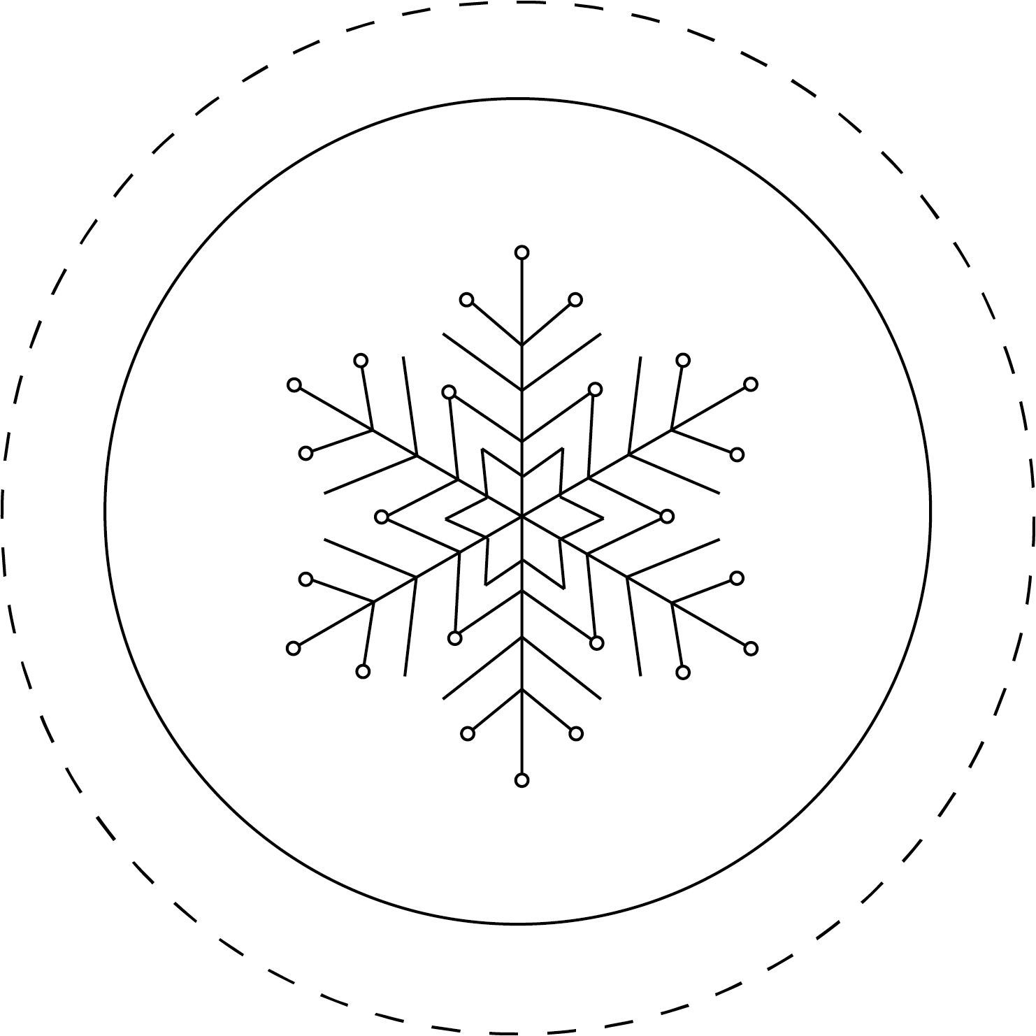 Snowflake embroidery pattern