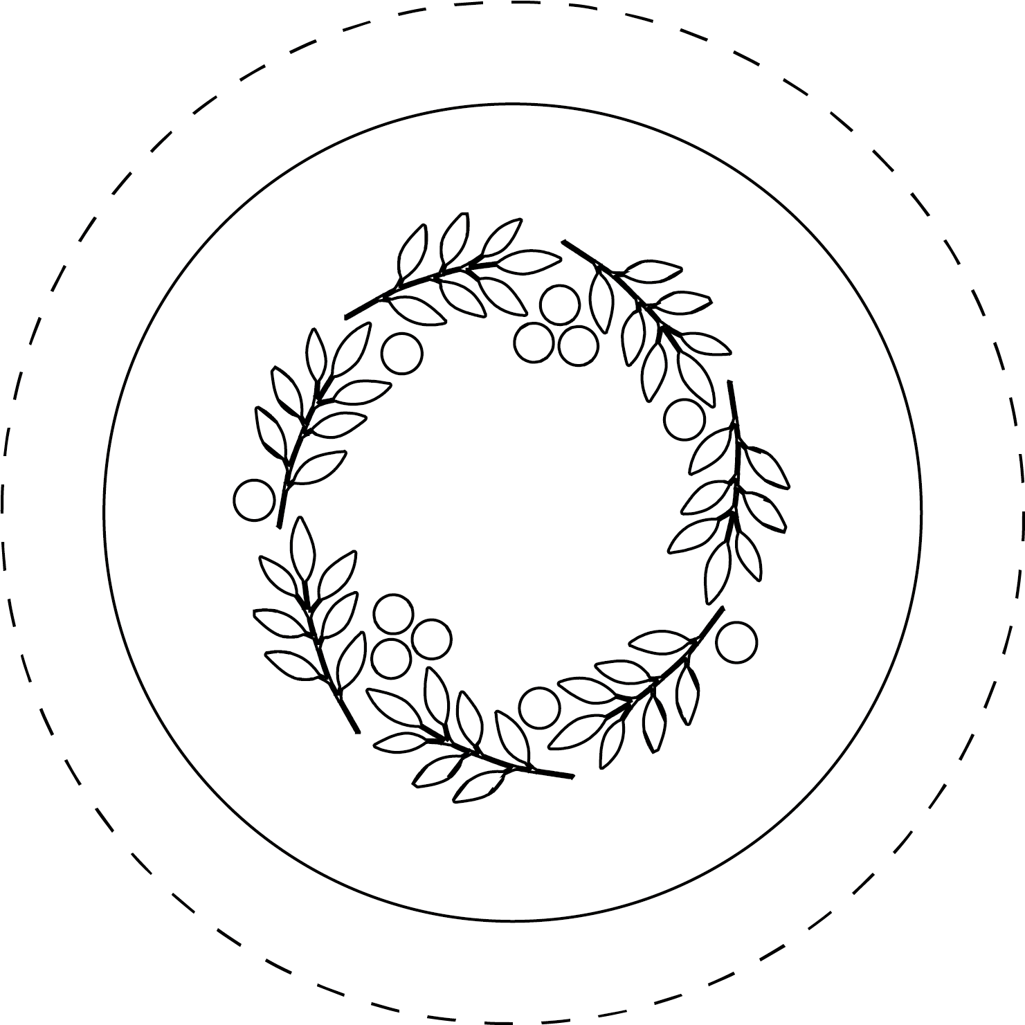 Wreath embroidery pattern