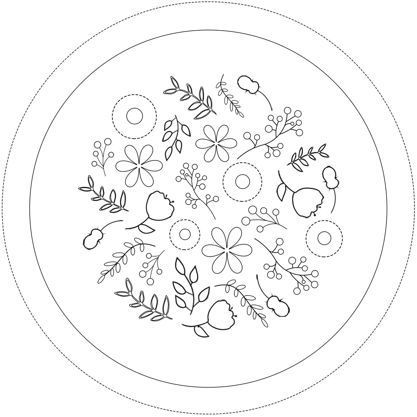 Spring Flowers Embroidery Pattern