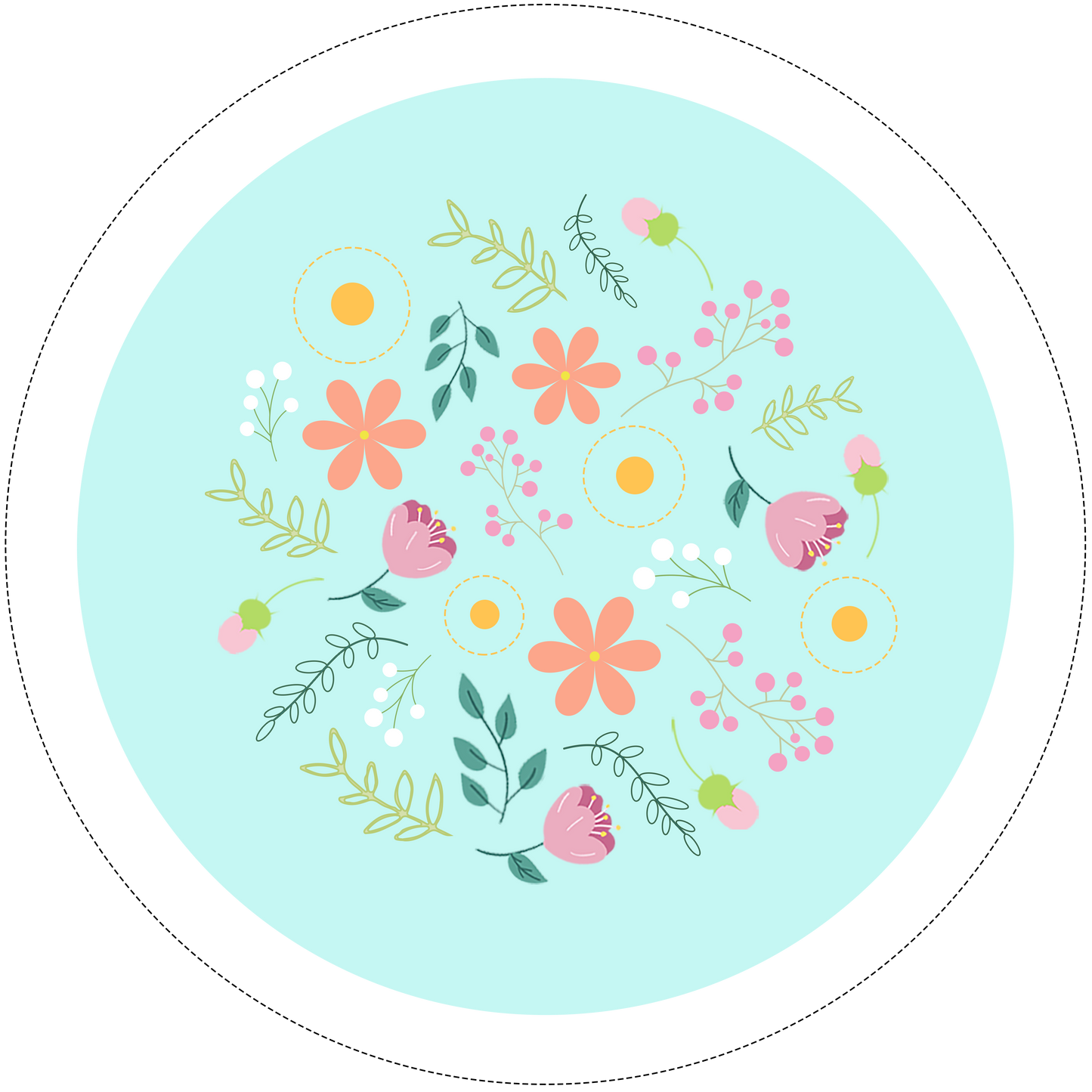 Spring Flowers Embroidery Pattern