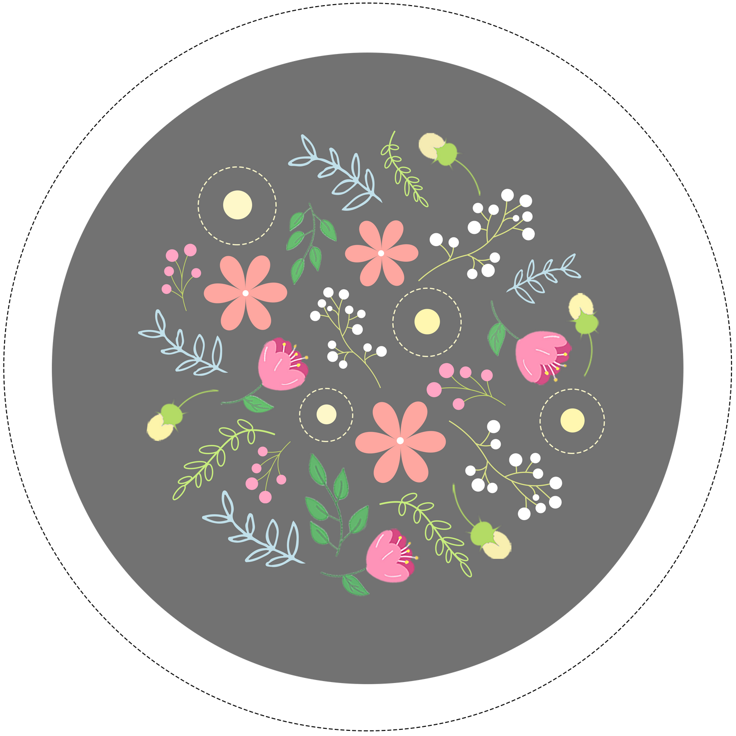 Spring Flowers Embroidery Pattern