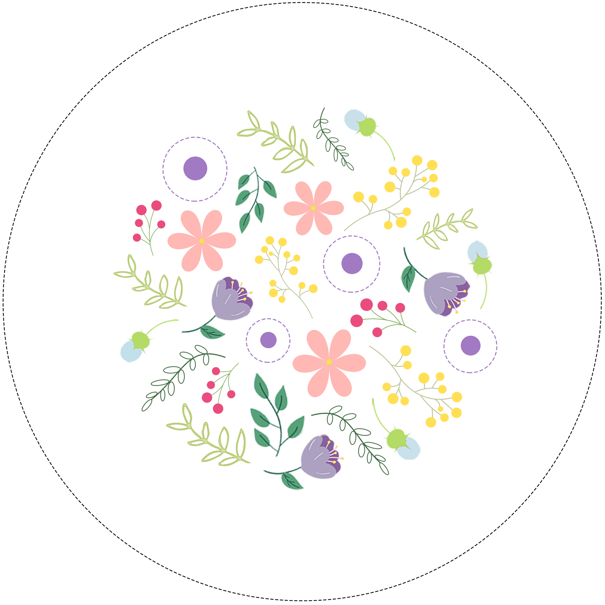 Spring Flowers Embroidery Pattern