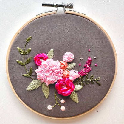 Ribbon Flower Hand Embroidery Kit