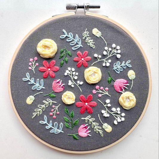Spring Flowers Embroidery Kit