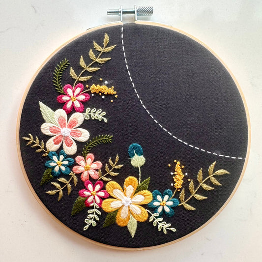 Midnight Flowers Embroidery Kit