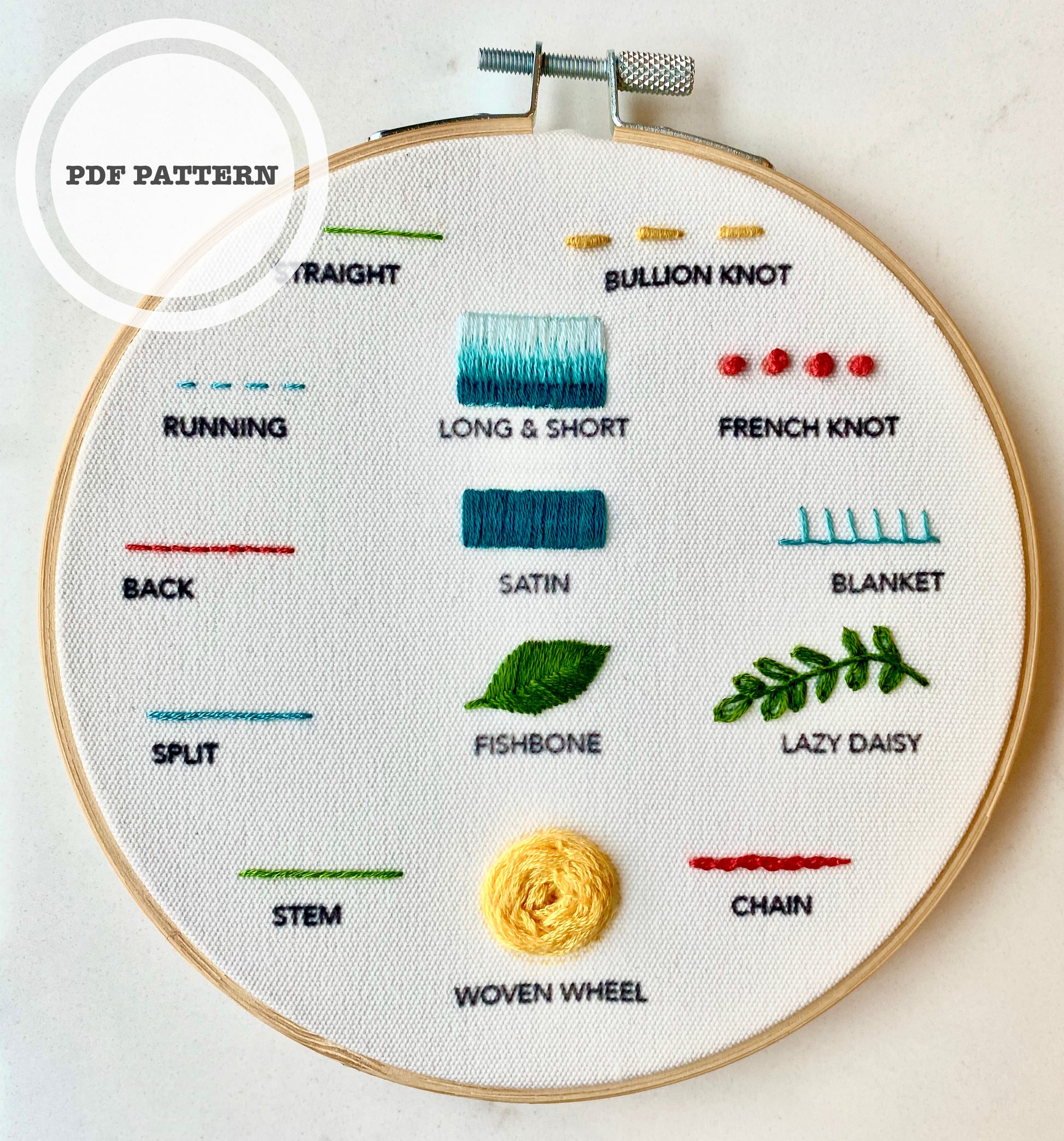 Digital beginners embroidery pattern