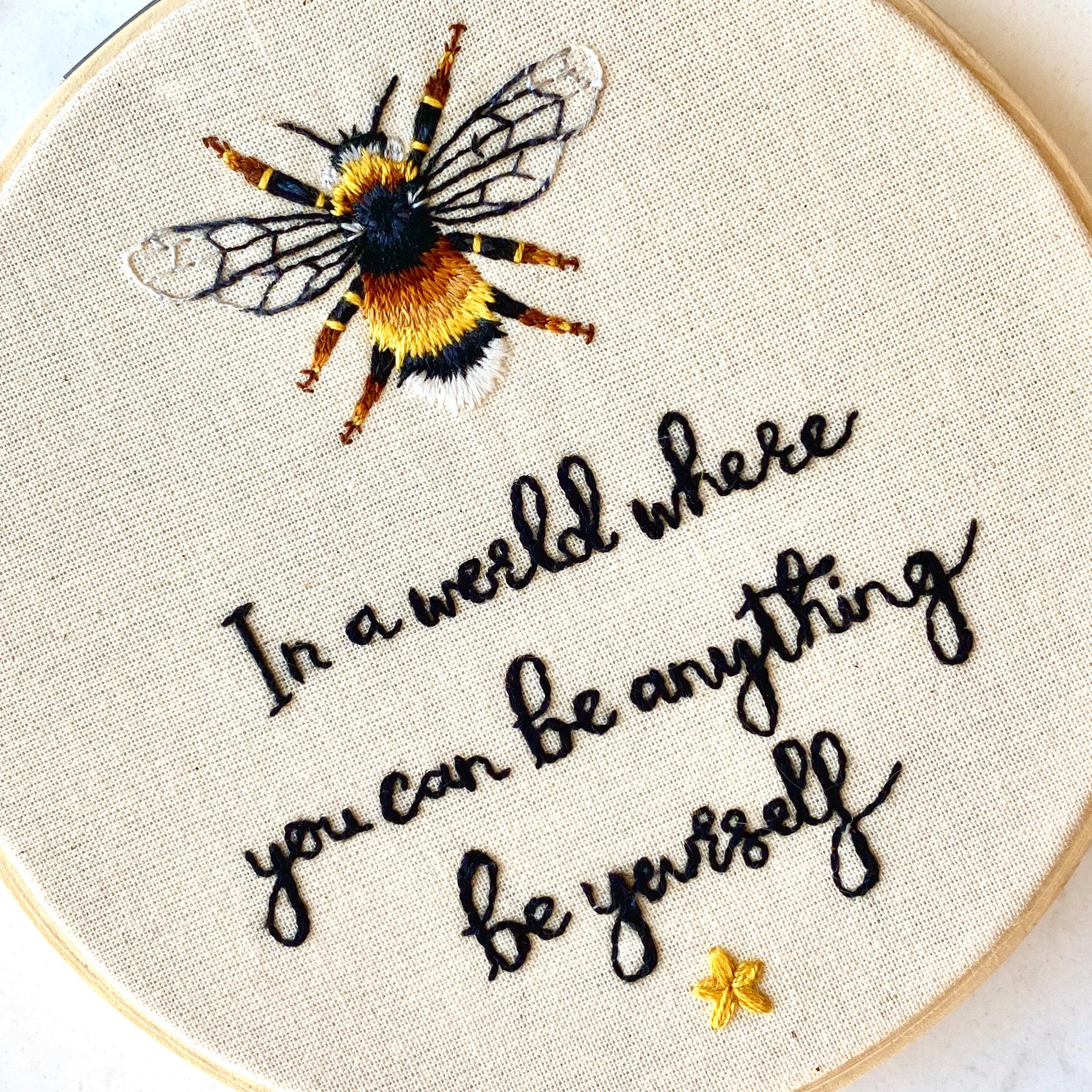 Be yourself embroidery hoop