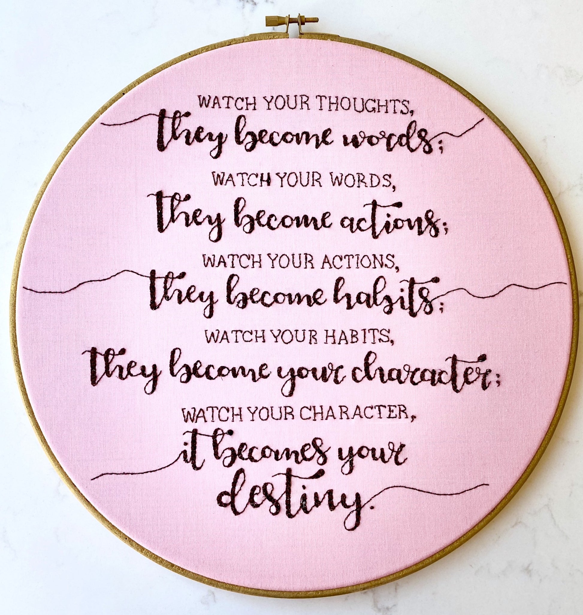 Personalised quote wall hanging