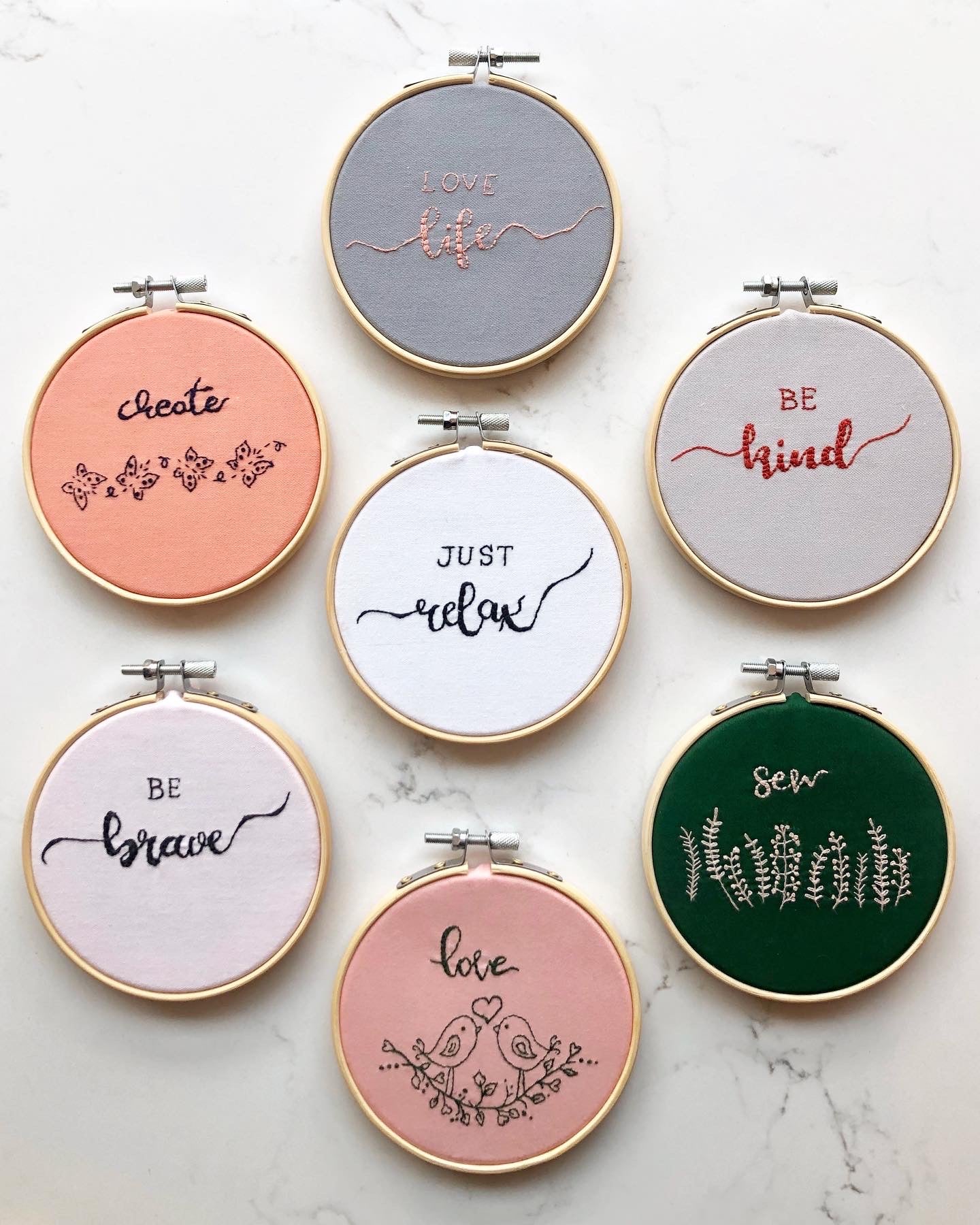 Custom Text Embroidery Hoops