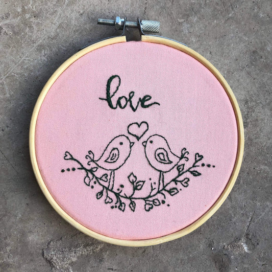 Love Birds Embroidery Hoop
