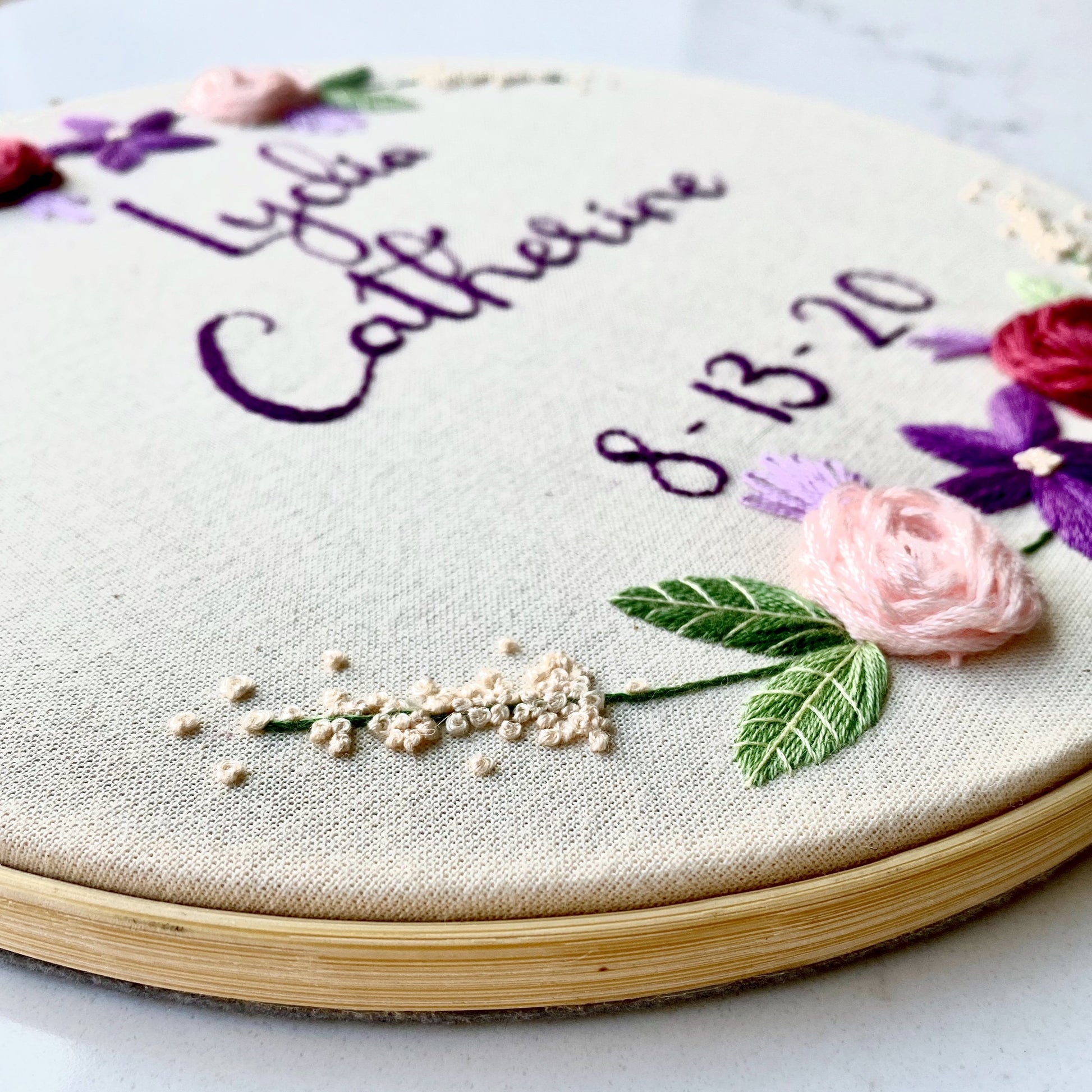 Personalised embroidery hoop