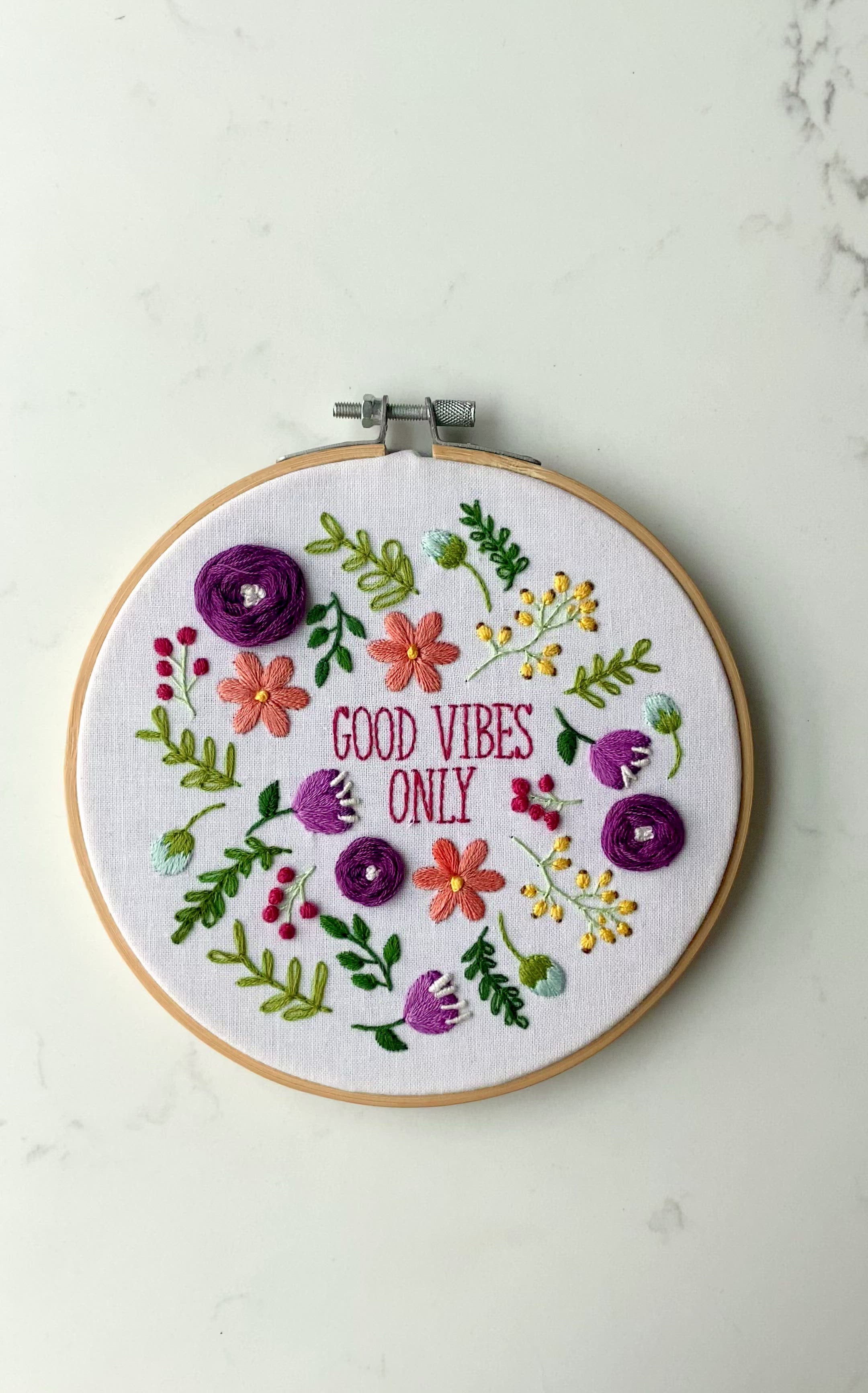 Good vibes embroidery 2025 designs